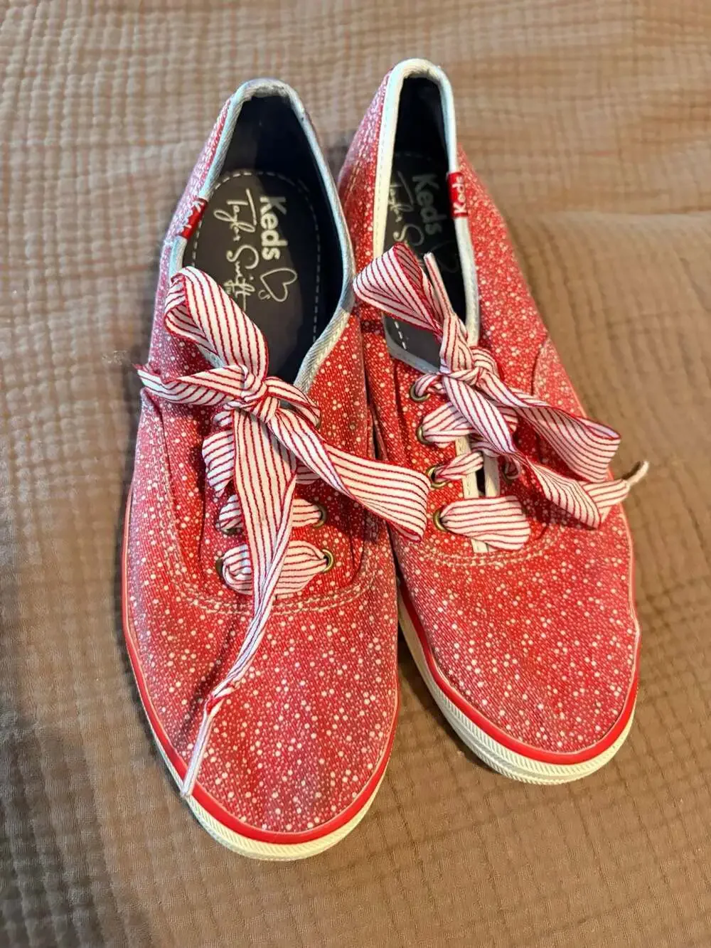Keds x Taylor Swift polka dot canvas lace-up sneakers in red